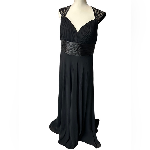 sachin and babi light blue dress EVER PRETTY black chiffon evening formal gown cocktail dress silver sequins  NWT